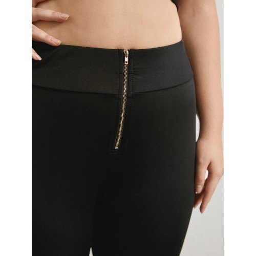 Plus Size Zip Front Leggings