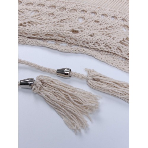 Women Crochet Solid Color Hollow Out Breathable Sunscreen Cover Ups