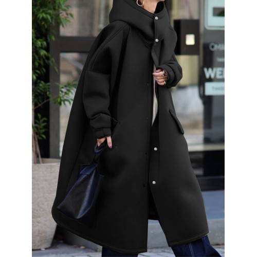 Women Thick Turtleneck Long Sleeve Zipper Mid-Calf Length Coats With Pocket