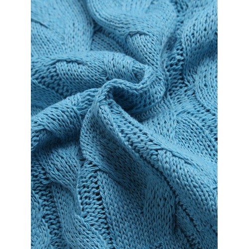 Pure Color High Collar Long Sleeve Knit Sweater Dress