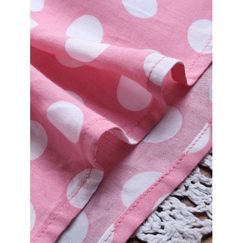 Polka Dot Patchwork V-neck Sleeveless Summer Plus Size Dress