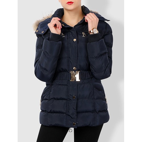 Faux Fur Hooded Quilted Coat