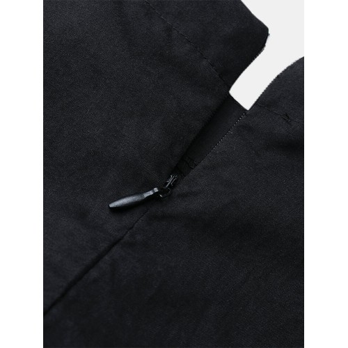Elegant Women Sleeveless Solid High Split Long Pants Jumpsuits