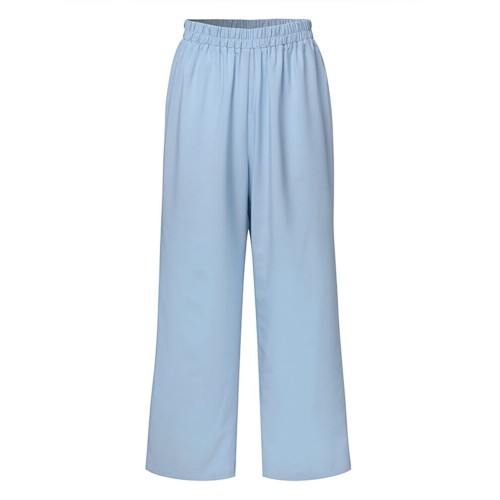 Women Solid Tie Irregular Top Wide Leg Pants Kaftan Two-Piece Set
