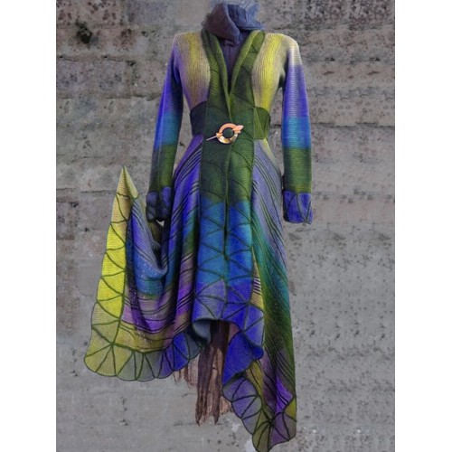 Casual Long Sleeve Floral Print Long Maxi Coats