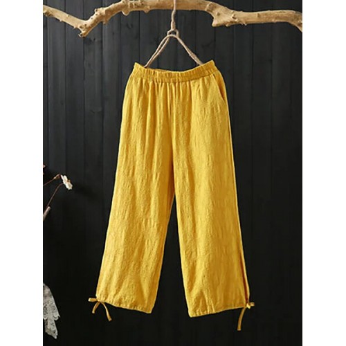 S-5XL lace Drawstring Loose Casual Wowen Straight Pants