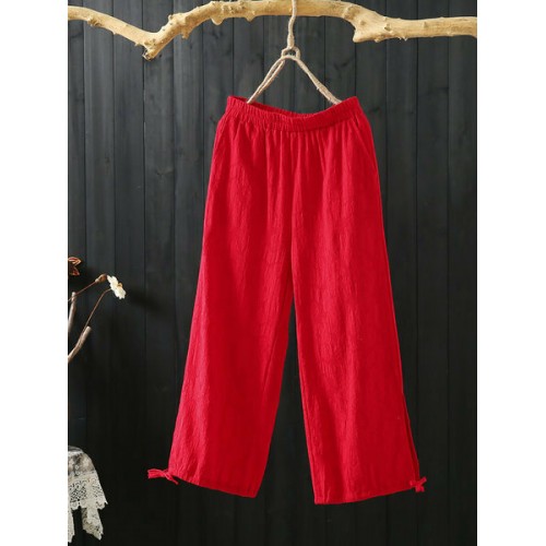 S-5XL lace Drawstring Loose Casual Wowen Straight Pants