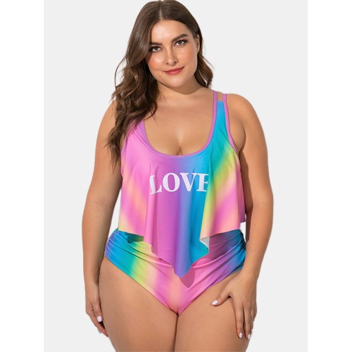 High Waisted Print Adjustable Straps Stretchy Tankinis