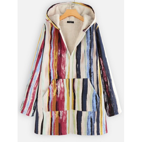 Graffiti Chest Pocket Quilted Fleece Hooded Zipper Coats