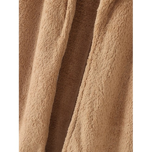 Women Solid Plush Jackets Long Winter European Coat
