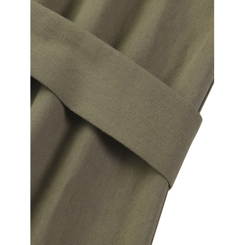 Women Long Sleeve 100% Cotton Shirt Dress Solid Color Ankle Length Pure Cotton Midi Dresses