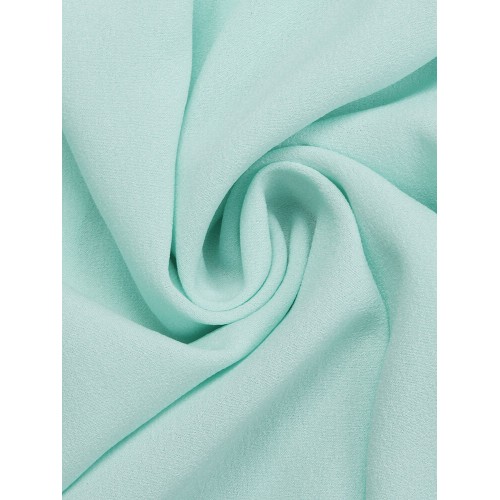Casual Women Solid O Neck Long Sleeve Pleated Irregular Chiffon Blouse