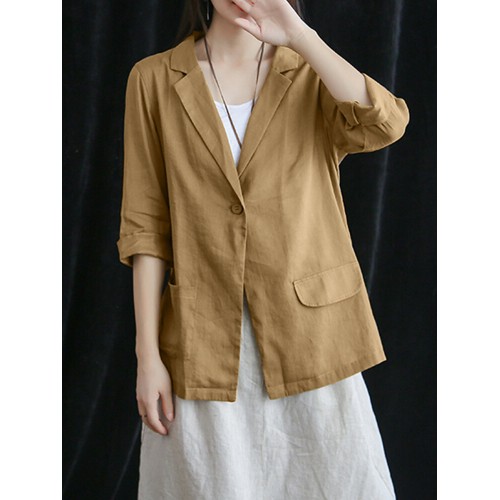 Cotton Solid Casual Blazers