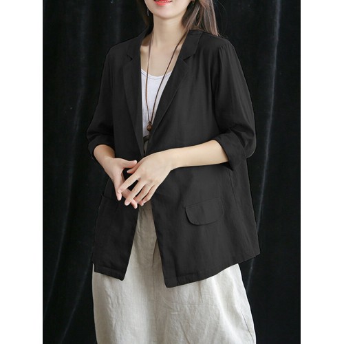 Cotton Solid Casual Blazers