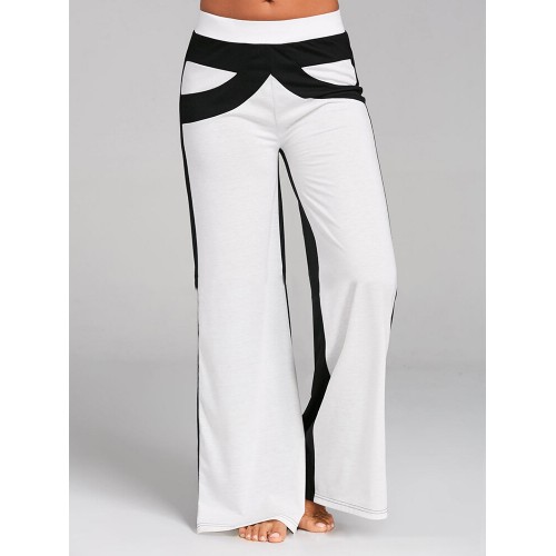Contrast Color Patchwork Casual Pants