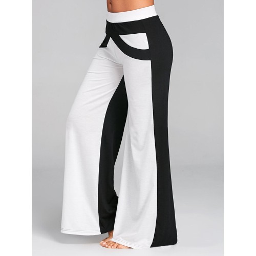 Contrast Color Patchwork Casual Pants