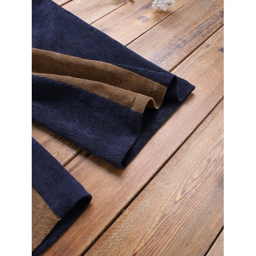 Corduroy Patchwork Pocket Plus Size Pants