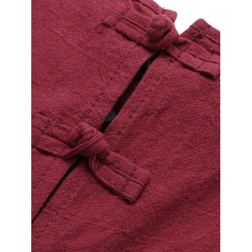 Plus Size Vintage Women Pure Color Cotton Jumpsuits