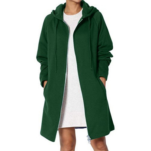 Long Sleeve Zip Up Pullover Women Casual Loose Sweatshirts Warm Coats