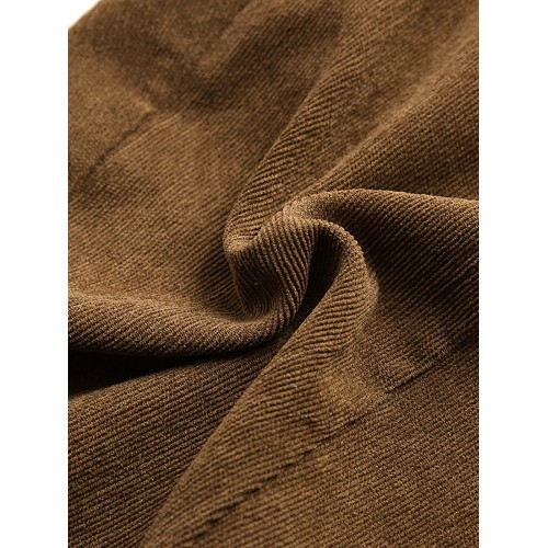 Corduroy Elastic Waist Loose Causal Pocket Pants