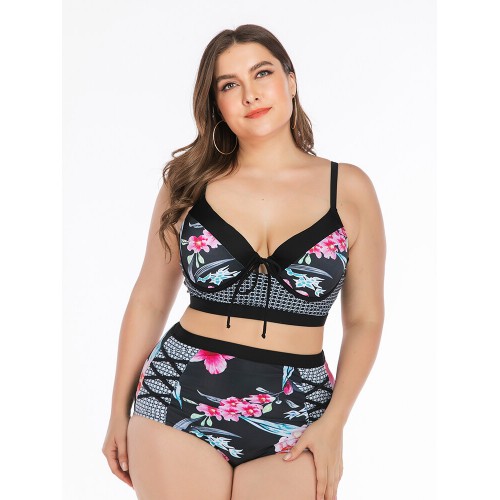Plus Size Printed Bikini