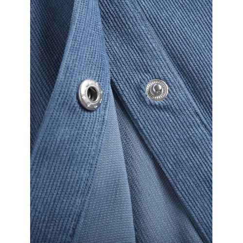 Women Corduroy Solid Color Chest Pocket Front Buttons Long Sleeve Casual Shirts